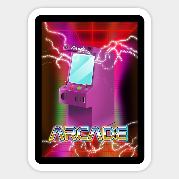 Arcade poster Sticker by nickemporium1